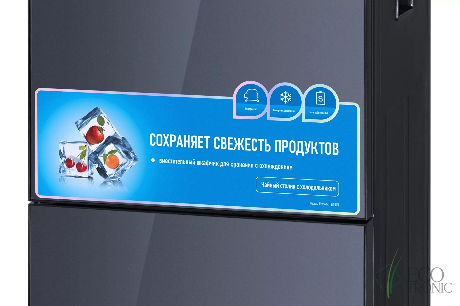 Тиабар Ecotronic TB35-LFR dark grey с холодильником